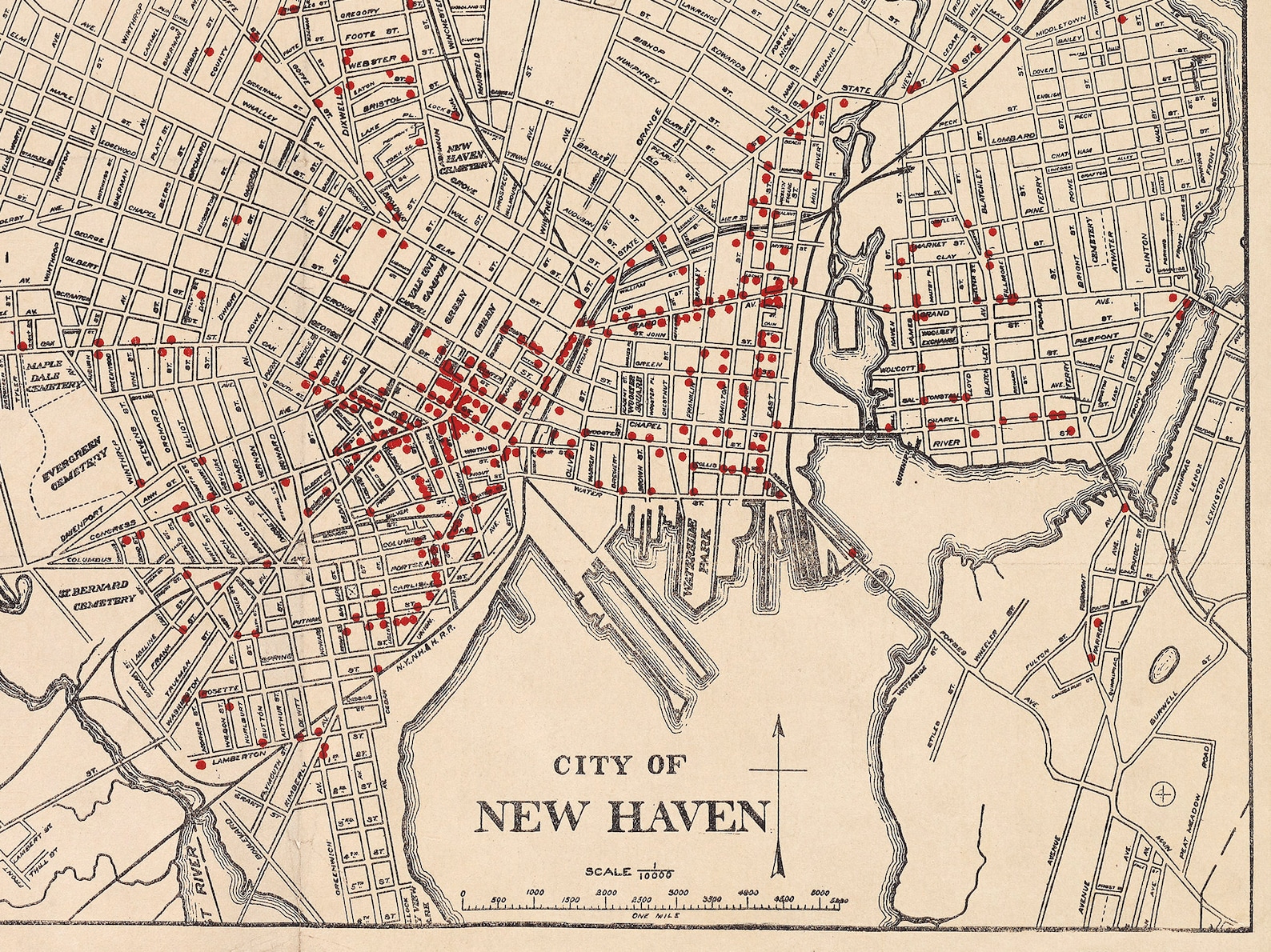 Vintage Map of New Haven Old New Haven Map New Haven CT Map Etsy