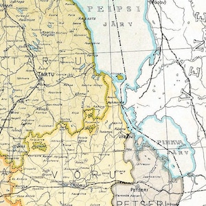 Vintage Estonia Map Print, 1925, Estonian Wall Art image 5
