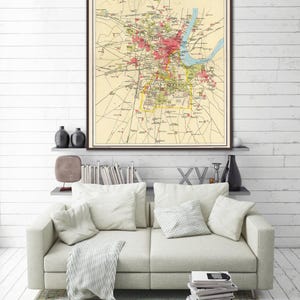 Vintage Agra India Map Print: 1931 Old City Plan