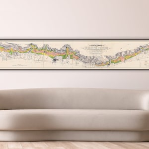 Mapa de vinos de Borgoña, mapa de vinos franceses vintage de gran formato, decoración de pared de viñedos de Borgoña, impresión artística de regalo de vino.