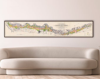 Carte des vins de Bourgogne, carte des vins français vintage grand format, décoration murale vignobles de Bourgogne, impression d'art cadeau vin.