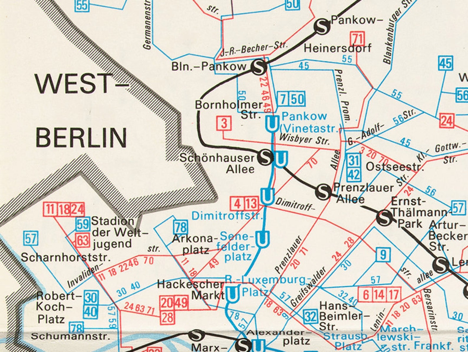 Berlin map cold war Berlin subway system U-Bahn during the | Etsy