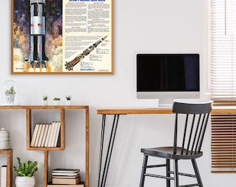 Saturn V Rocket NASA Educational Poster from 1967 - An Apollo Missions Must-Have