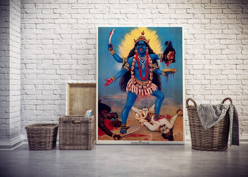Kali art Hindu Goddess Kali poster print Kali print vintage | Etsy