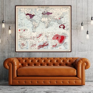 Carte du monde du thé, affiche de carte de thé, cadeaux de thé, carte murale de thé, impression de carte de thé, pays producteurs de thé, cadeau pour amateur de thé, art mural de thé, impression de thé