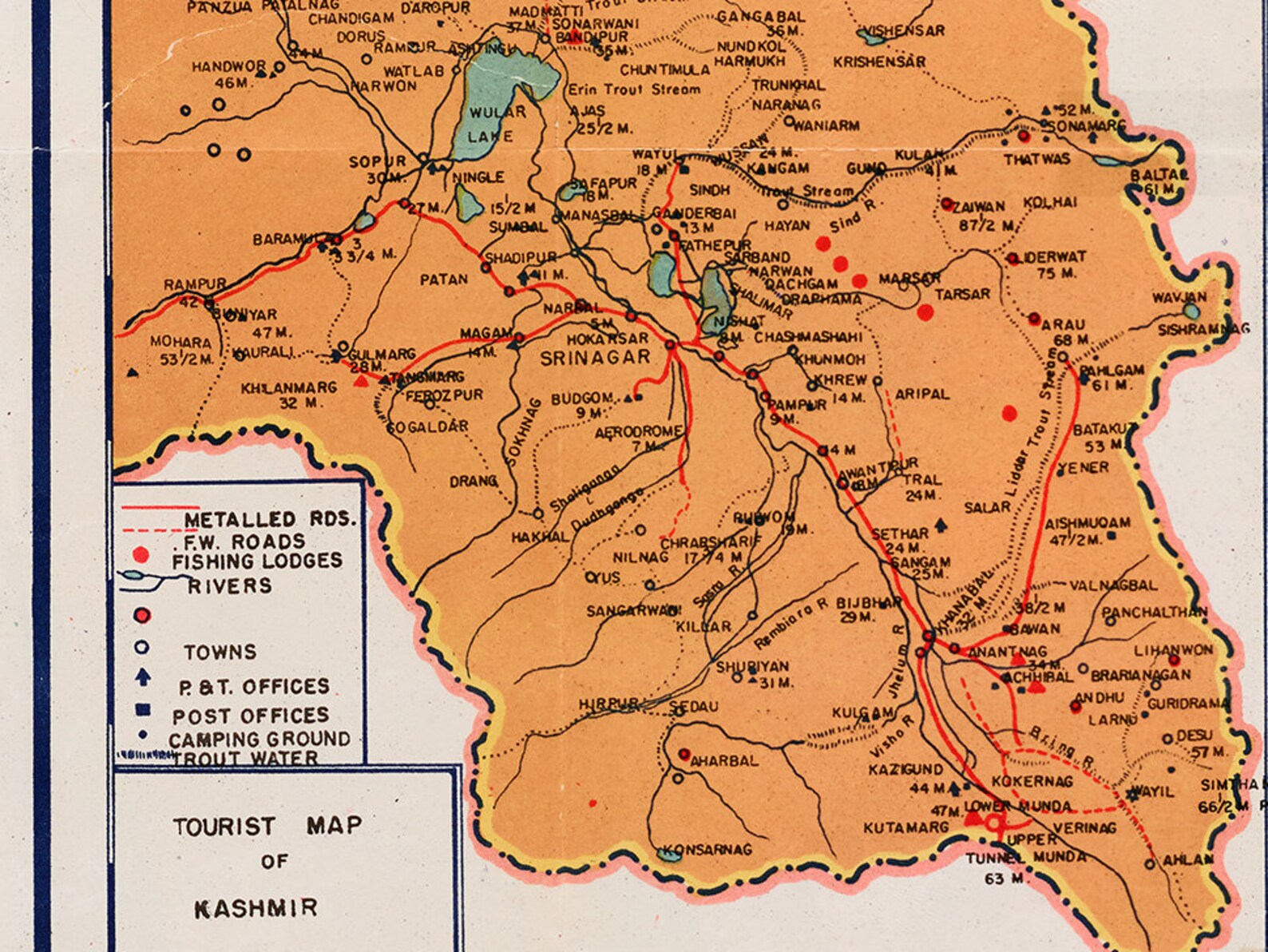 Jammu and Kashmir Map J&K Map Old Map of Jammu and Kashmir | Etsy India