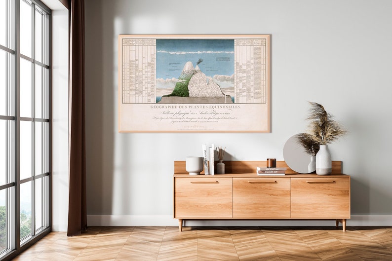 Alexander von Humboldt Physical Table of the Andes and Neighboring Countries, natural phenomena, nature wall art, geographical exploraration image 1