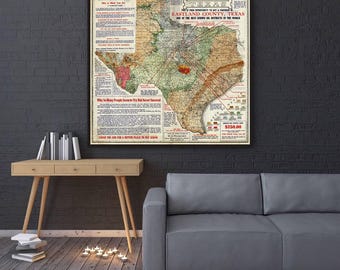 Vintage Geological Map of Texas: Museum-Quality Art Print