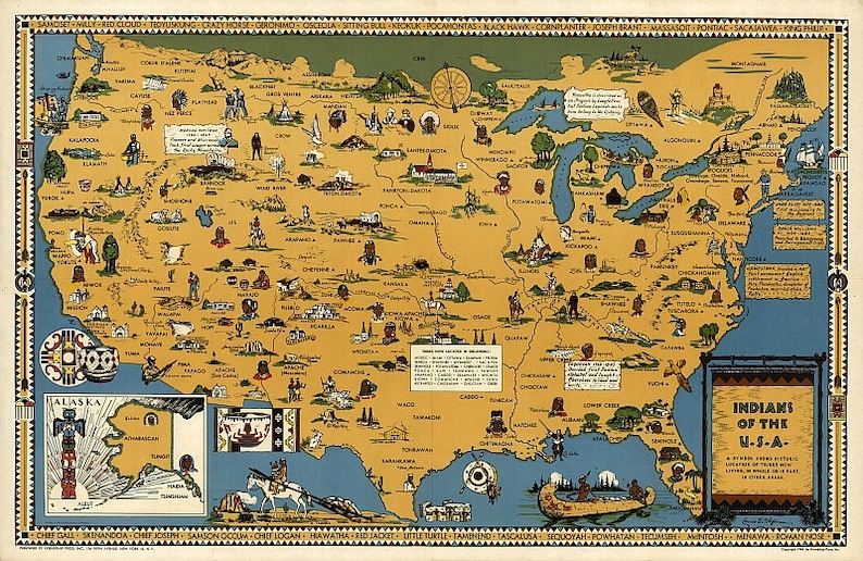 Indianer Plakat Karte Stämme in den USA Indianer Kanus | Etsy Indianer Plakat Karte Stämme in den USA Indianer Kanus | Etsy