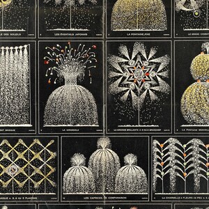 Vintage French fireworks manufacturer advertising poster, fireworks art decor. image 4