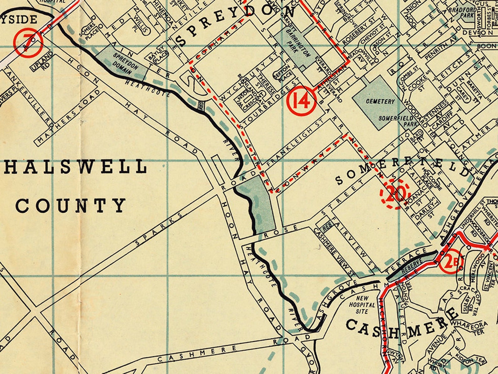 Vintage Map of Christchurch Old Map of Christchurch New Etsy New Zealand