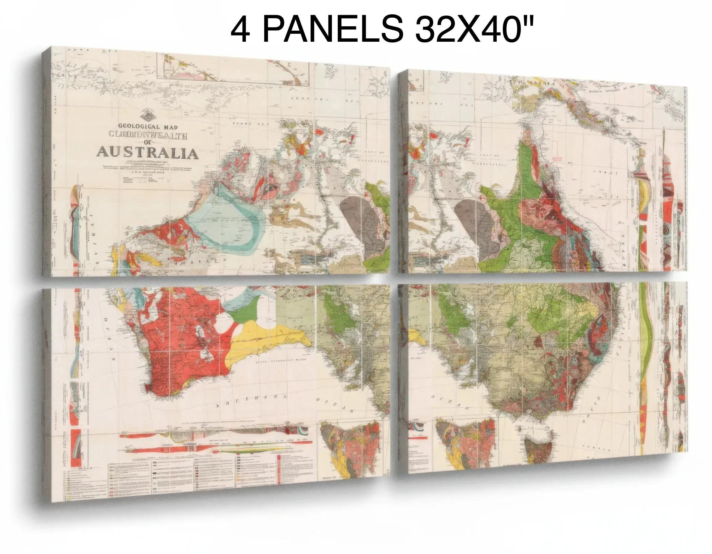 ヴィンテージオーストラリア地質図：1931年 エッジワース
