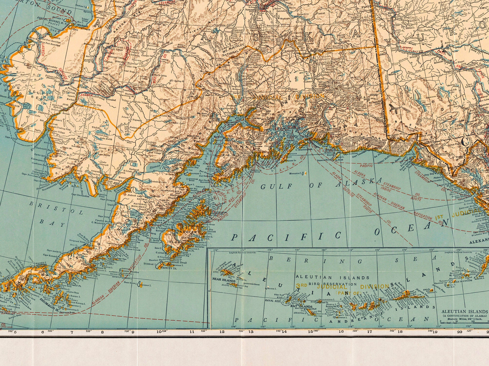 Vintage Alaska Map Tourist Map of Alaska Alaska Wall Map - Etsy Canada