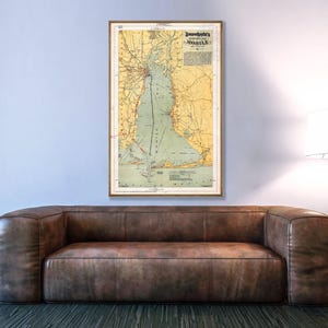 Vintage Mobile AL Map Print: Mobile Bay & River Delta, 1889
