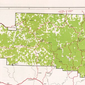Vintage Map of Ozark National Forest, Arkansas, the Ozarks, Ozark ...