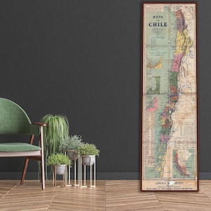 Antyczna mapa Chile – Chilijska sztuka historyczno-geograficzna z 1898 r.