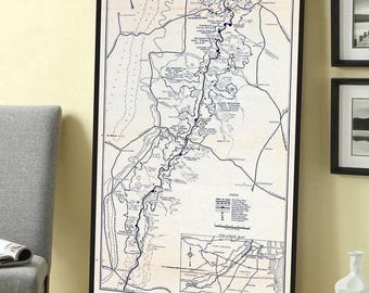 Vintage Shenandoah National Park Map Print, Virginia Hiking Trails