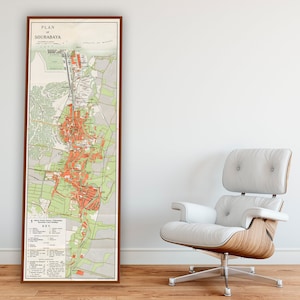 Vintage kaart van Soerabaja, oude muurkaart Soerabaja, kunst aan de muur Soerabaja, kaarten Soerabaja, Indonesië, kaarten Indonesië, geschenken Indonesië.