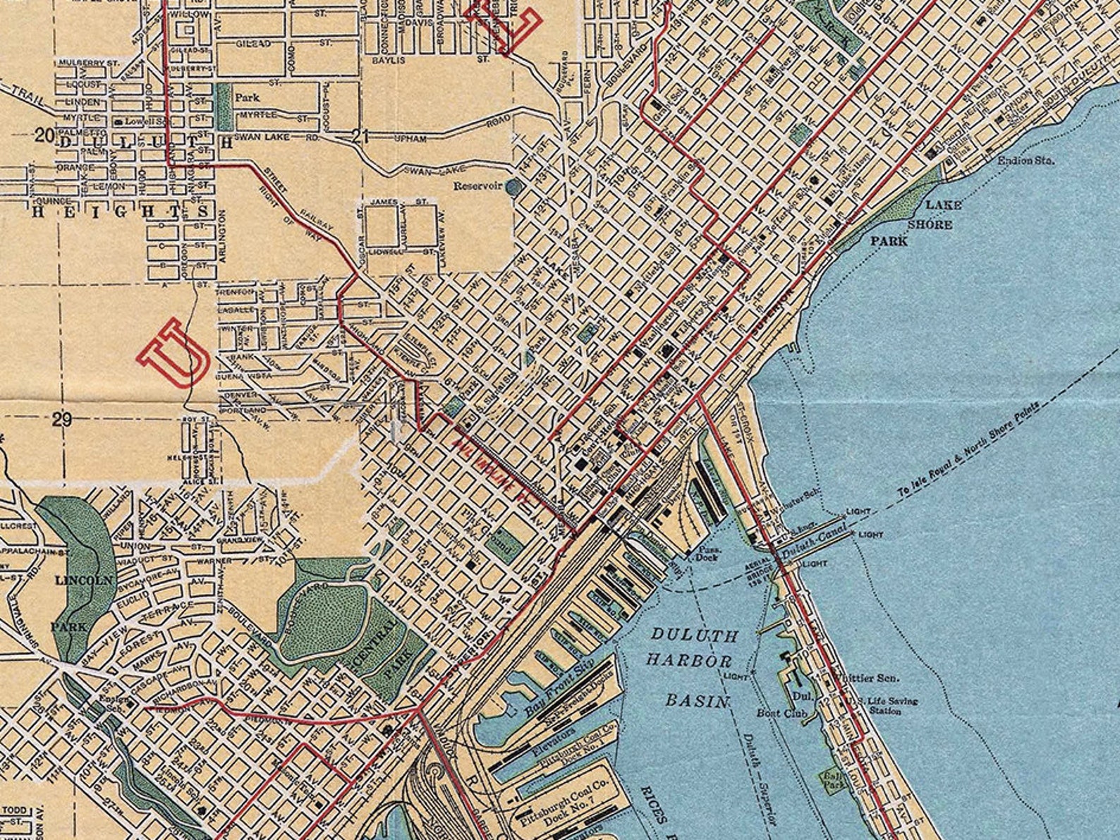 Vintage Map of Duluth Minnesotasuperior Wisconsin Map of Etsy