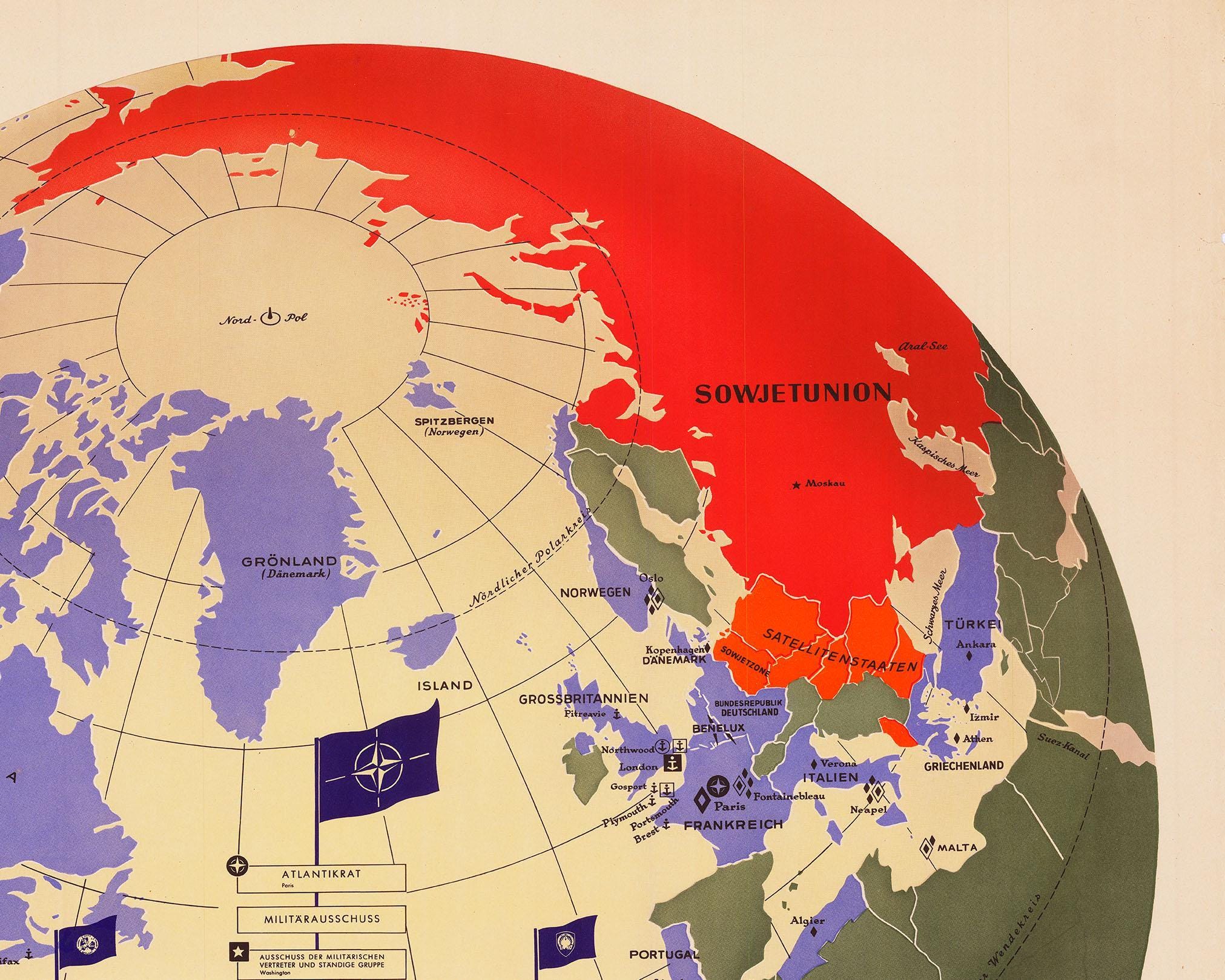 Cold Command 1956 NATO Command Map Poster | Cold War Military Print - Etsy