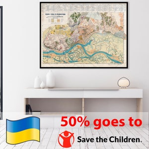 Vintage map of Kyiv, old Kyiv map, Kyiv city wall art, Kyiv Ukraine, support Ukraine maps, maps of Ukraine gifts, support Ukraine art print.