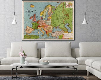 Vintage Europe Map: Bacon's Standard European Art Print