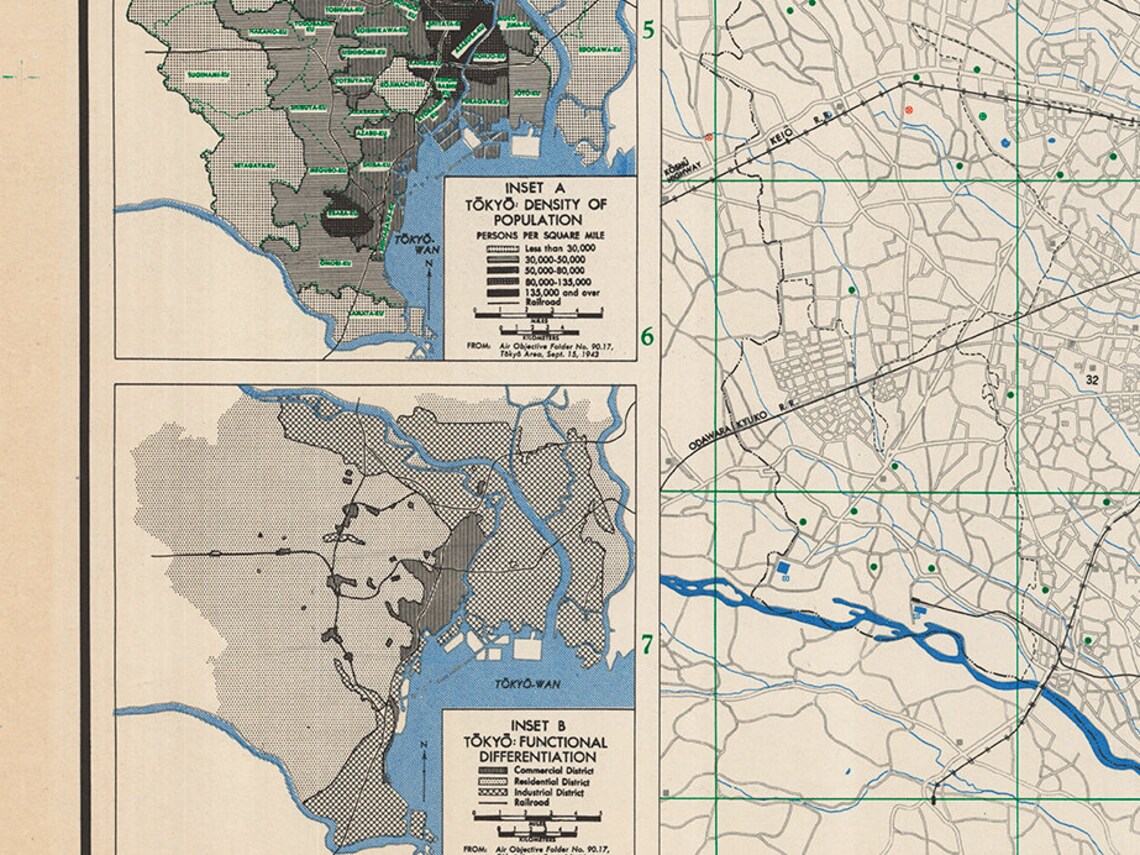 Vintage Map of Tokyo Old Tokyo Map Print Tokyo Wall Art - Etsy