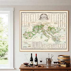 Vintage Europe Wine Map Print: 1871 Viticulture Terroir