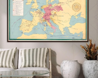 Napoleon Bonaparte Map Print: Stages and Conquests