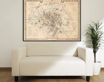 パリ地図印刷：フランス革命時代、ヴィンテージ都市計画 - Etsy 日本