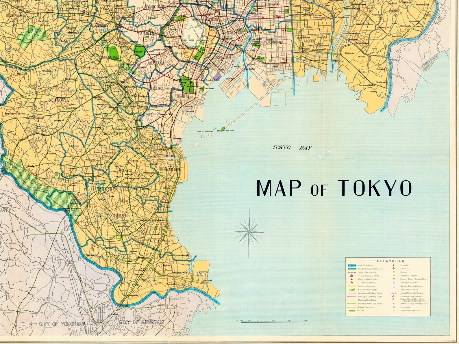 Old Tokyo Map Tokyo Print Tokyo Wall Art Japanese Decor - Etsy