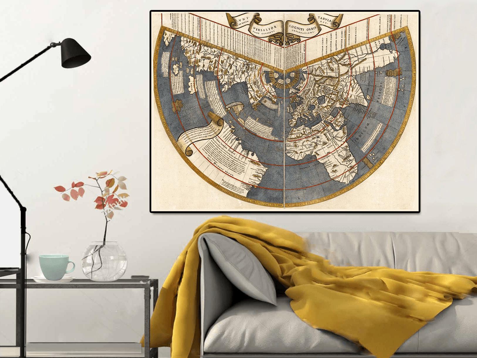 ルイシュ地図版画：アメリカ大陸最古の描写、古代世界地図芸術 - Etsy 日本