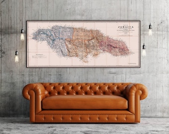 Antique Jamaica Map Print: 1897 Historical Cartography Wall Art