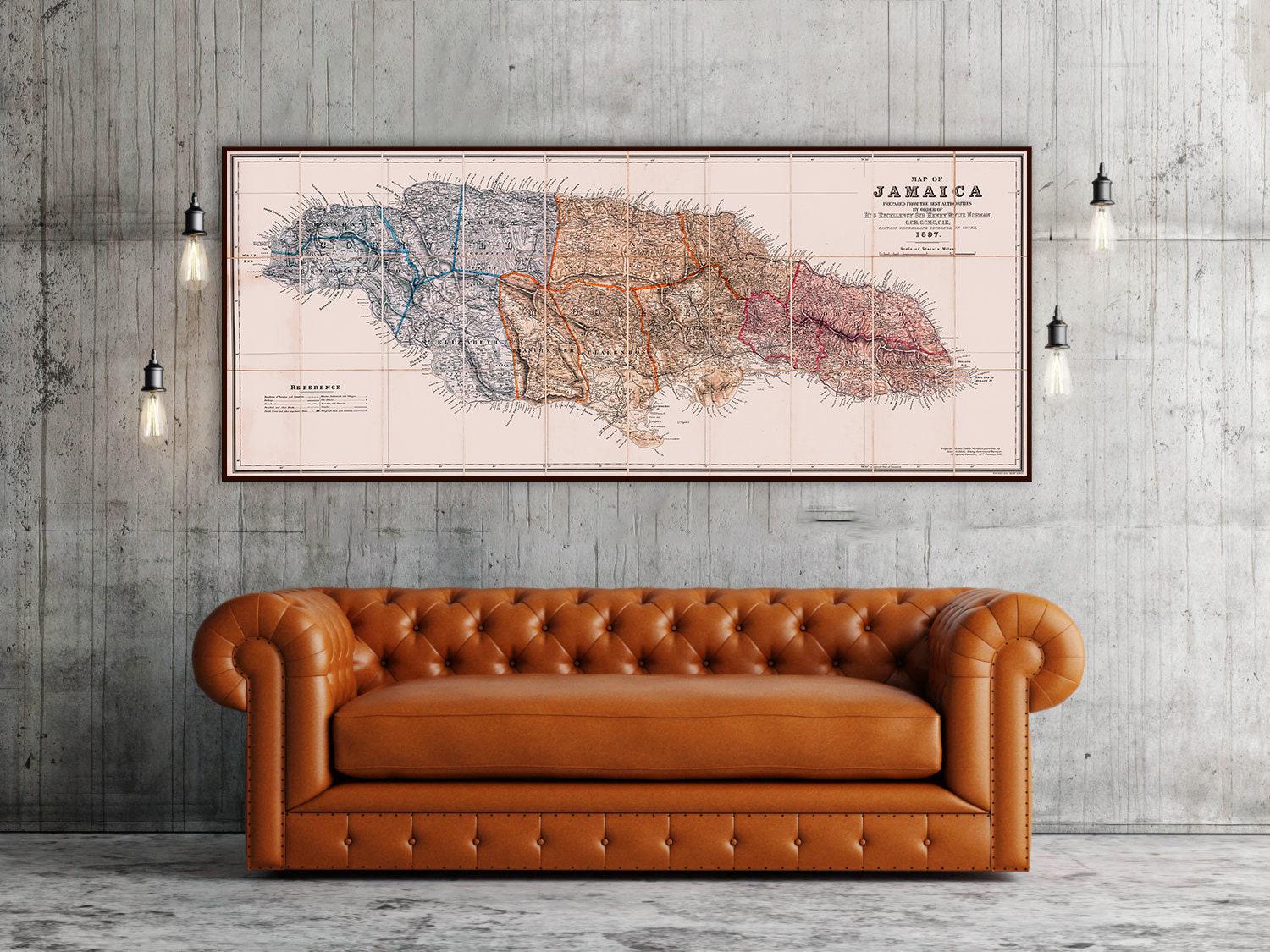 Antique Jamaica Map Print: 1897 Historical Cartography Wall Art - Etsy
