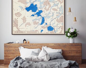 Vintage Four Lakes Map of Dane County, Wisconsin - 1974 Reproduction