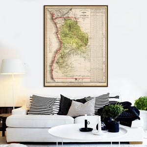 Vintage Angola Map Print: Antique Africa Art (1885)