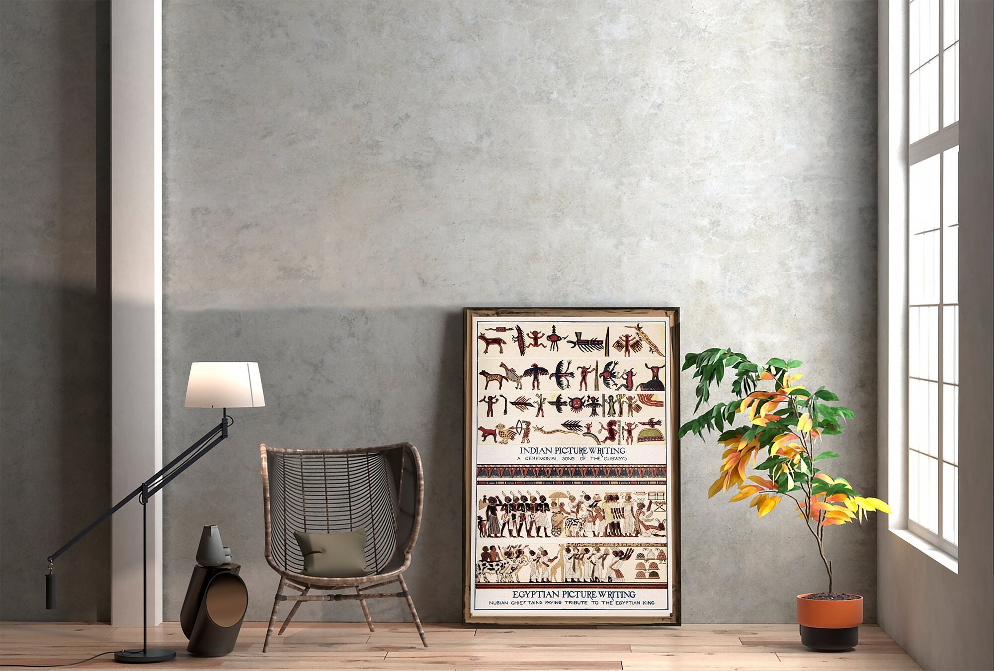 Ancient Ojibwe and Egyptian Writing Systems Poster, Ancient