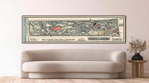 Golden Gate Park Vintage Map Print | San Francisco California Map