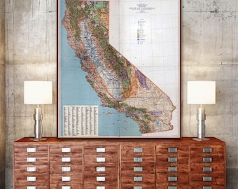 Vintage California Map Print: Historical Wall Art
