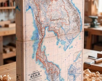 Vintage Thailand Map Print: Kingdom of Siam, 1900 - Etsy