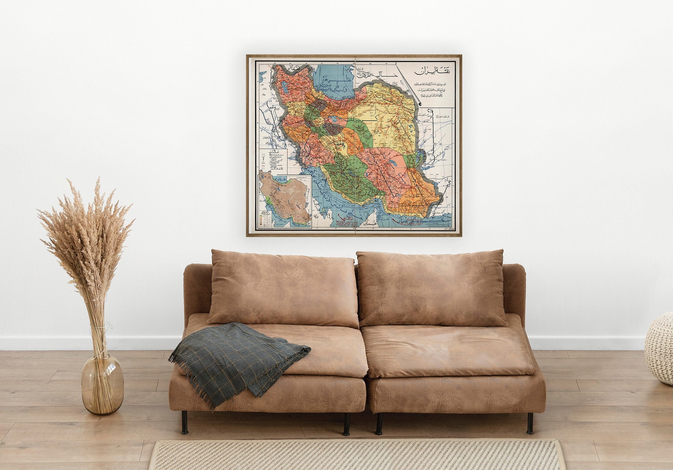 Vintage map of Iran, Iran wall map, Iran wall art, old Iran, Iranian