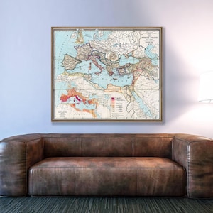 Ancient Roman Empire Map Print: Historical Geography, School Style