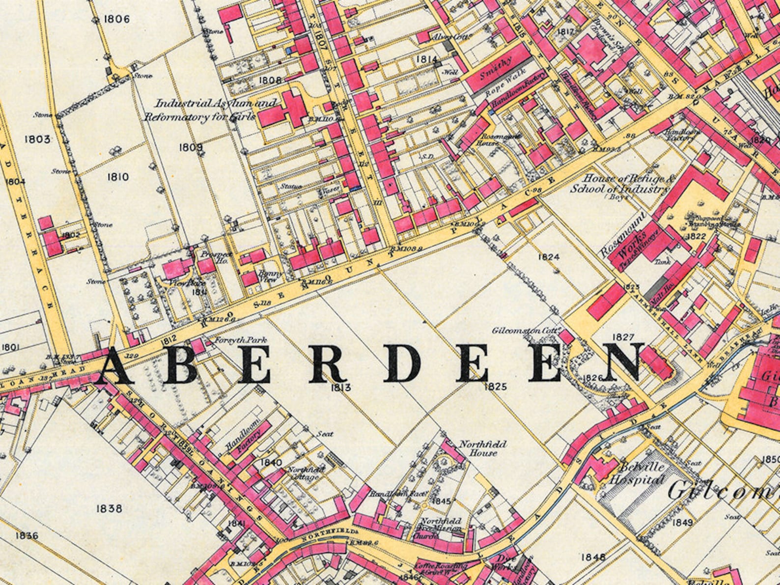 Vintage Map of Aberdeen Old Aberdeen Map Aberdeen Print Etsy Canada
