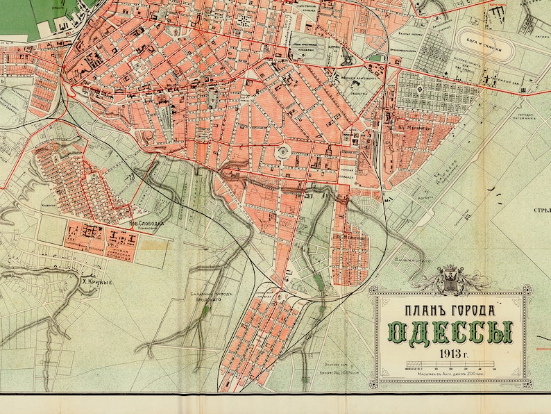 Vintage Map of Odessa Old Odessa Map Odessa City Wall Art - Etsy