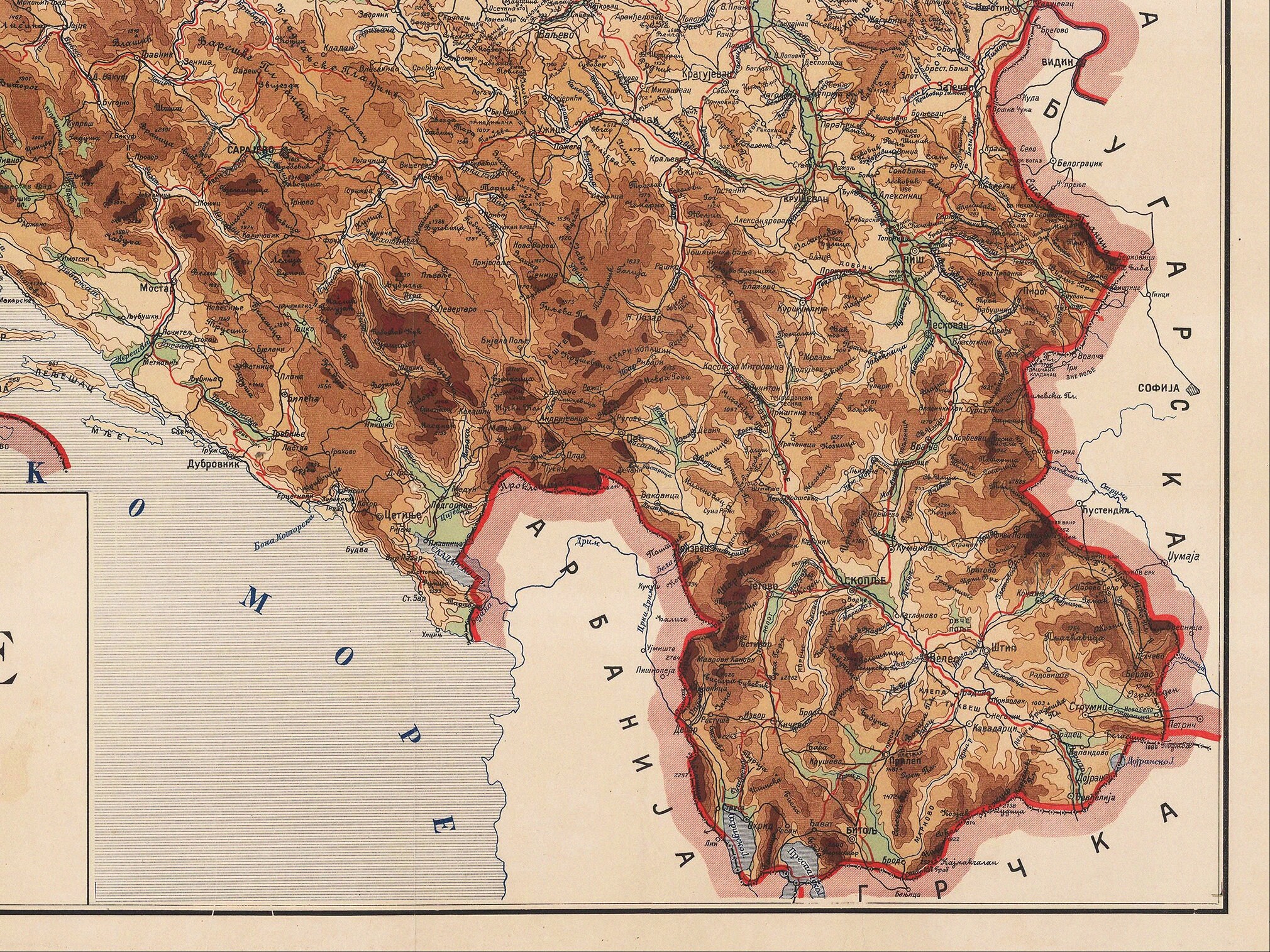 Uitstekende kaart van het vroegere Joegoslavië oude de kaart Etsy