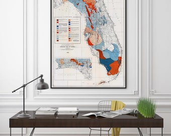 Mappa geologica d'epoca della Florida, 1945 (senza cornice)
