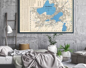 Vintage Madison WI Map Print: 1968 Ashburn City & County