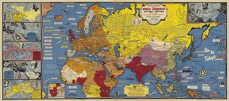 World War 2 Events, Dated Events Map of World Conquests