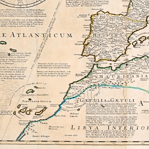 Historical map showing the Roman Empire and surrounding barbarian tribes in 400 AD, by cartographer Guillaume Delisle.