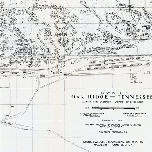 The Manhattan Project, Oak Ridge Tennessee map, atomic bomb, nuclear bomb, WWII topsecret